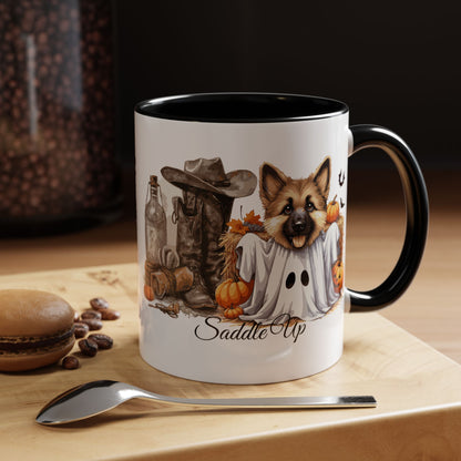 Coffee Mug - Adorable Germany Shepherd Puppy Cowgirl Halloween Design