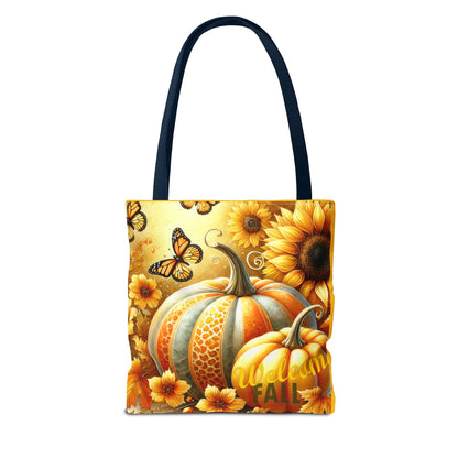 Welcome Fall  Pumpkins and Butterflies - TOTE BAG - (AOP)