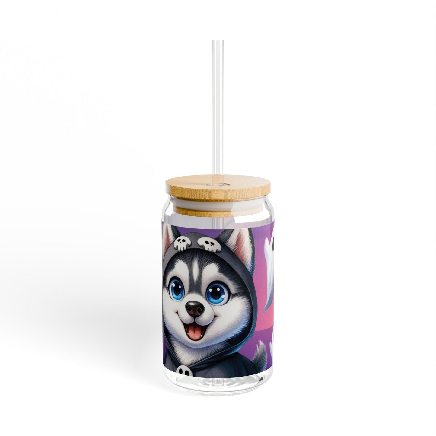 Sipper Glass, 16oz - Husky Ghost Punisher