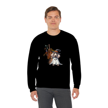 Unisex Heavy Blend™ Crewneck Sweatshirt - Weimaraner Witch Puppy