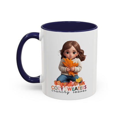 Cozy Sweaters and Crunchy Leaves - Accent Coffee Mug (11, 15oz)