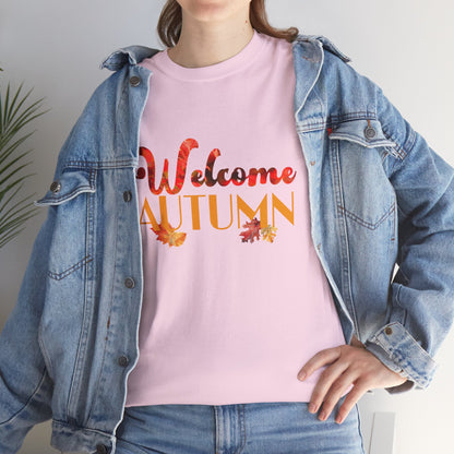 Welcome Autumn Leaves - Unisex Heavy Cotton Tee