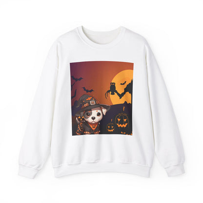 Unisex Heavy Blend™ Crewneck Sweatshirt - Pit Bull Pup and Pumpkins