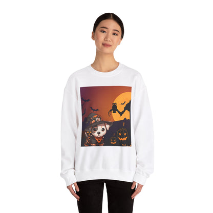 Unisex Heavy Blend™ Crewneck Sweatshirt - Pit Bull Pup and Pumpkins