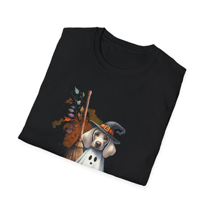 Unisex Softstyle T-Shirt - Adorable Weimaraner Witch Puppy