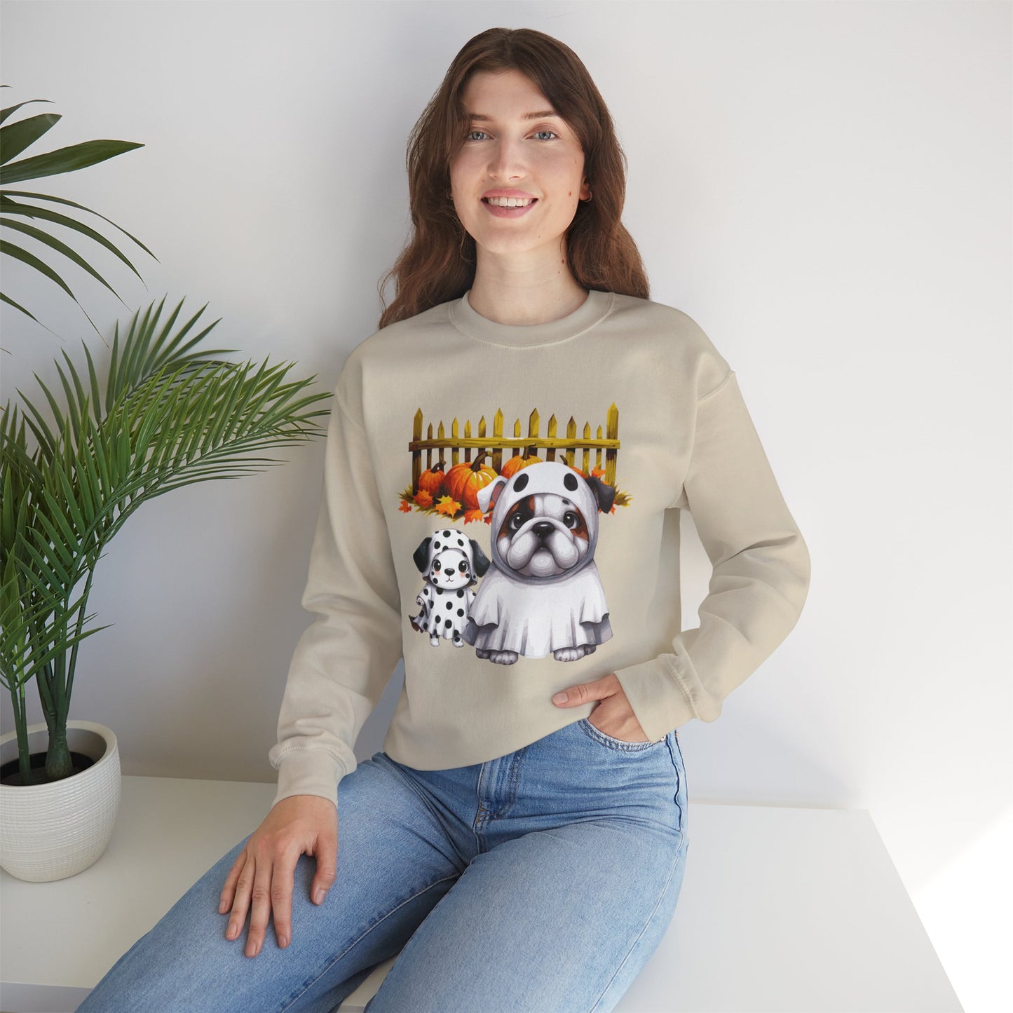 Unisex Heavy Blend™ Crewneck Sweatshirt - Bull Dog and Dalmatian Puppies