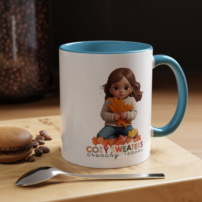 Cozy Sweaters and Crunchy Leaves - Accent Coffee Mug (11, 15oz)