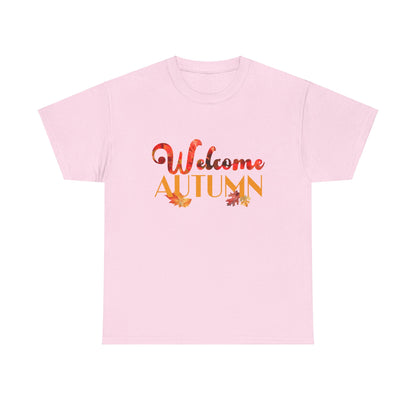 Welcome Autumn Leaves - Unisex Heavy Cotton Tee