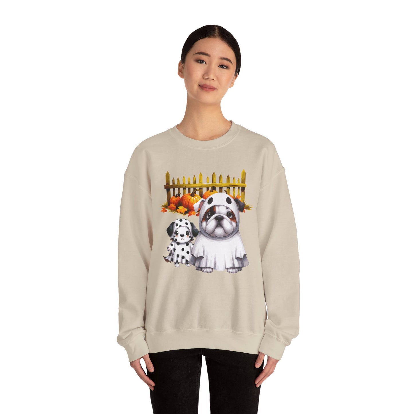 Unisex Heavy Blend™ Crewneck Sweatshirt - Bull Dog and Dalmatian Puppies