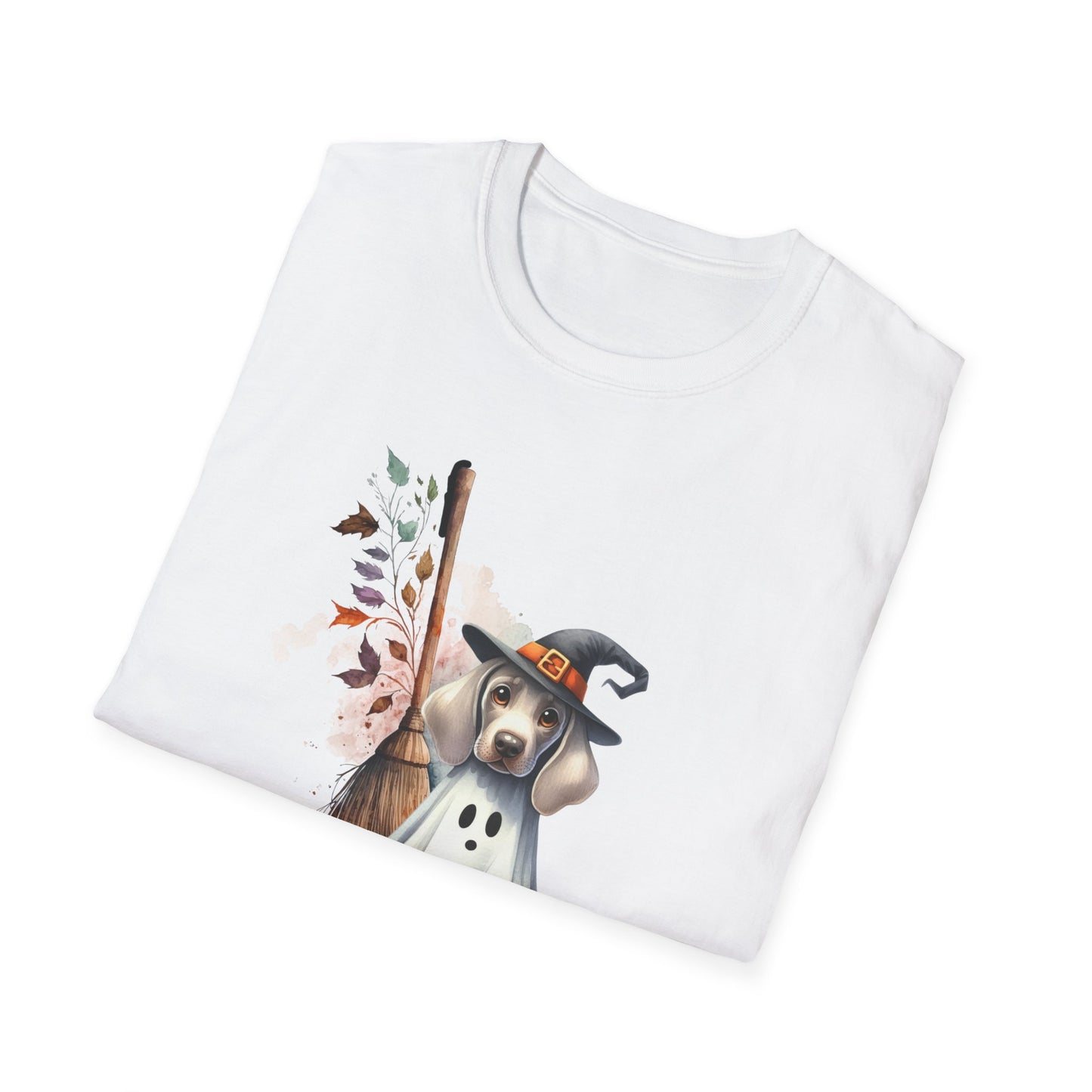 Unisex Softstyle T-Shirt - Adorable Weimaraner Witch Puppy