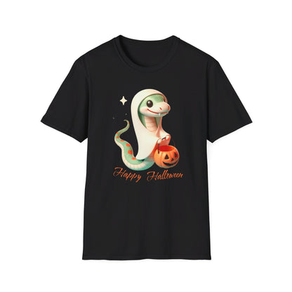 Halloween Snake T-Shirt - Adorable baby snake dressed in sheet is ready for some ghostly Trick or Treats.