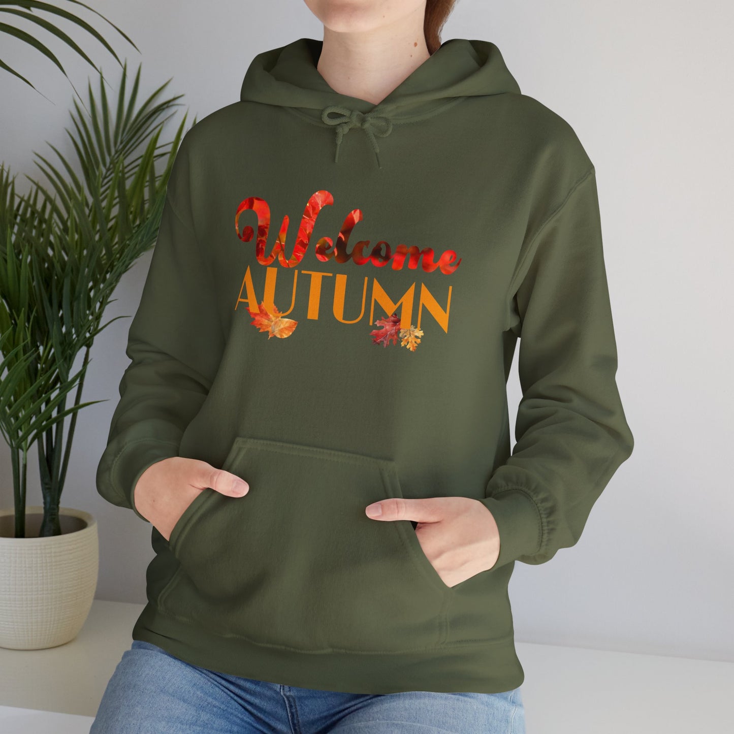 Welcome Autumn Leaves - Unisex Heavy Blend™ Hooded Sweatshirt