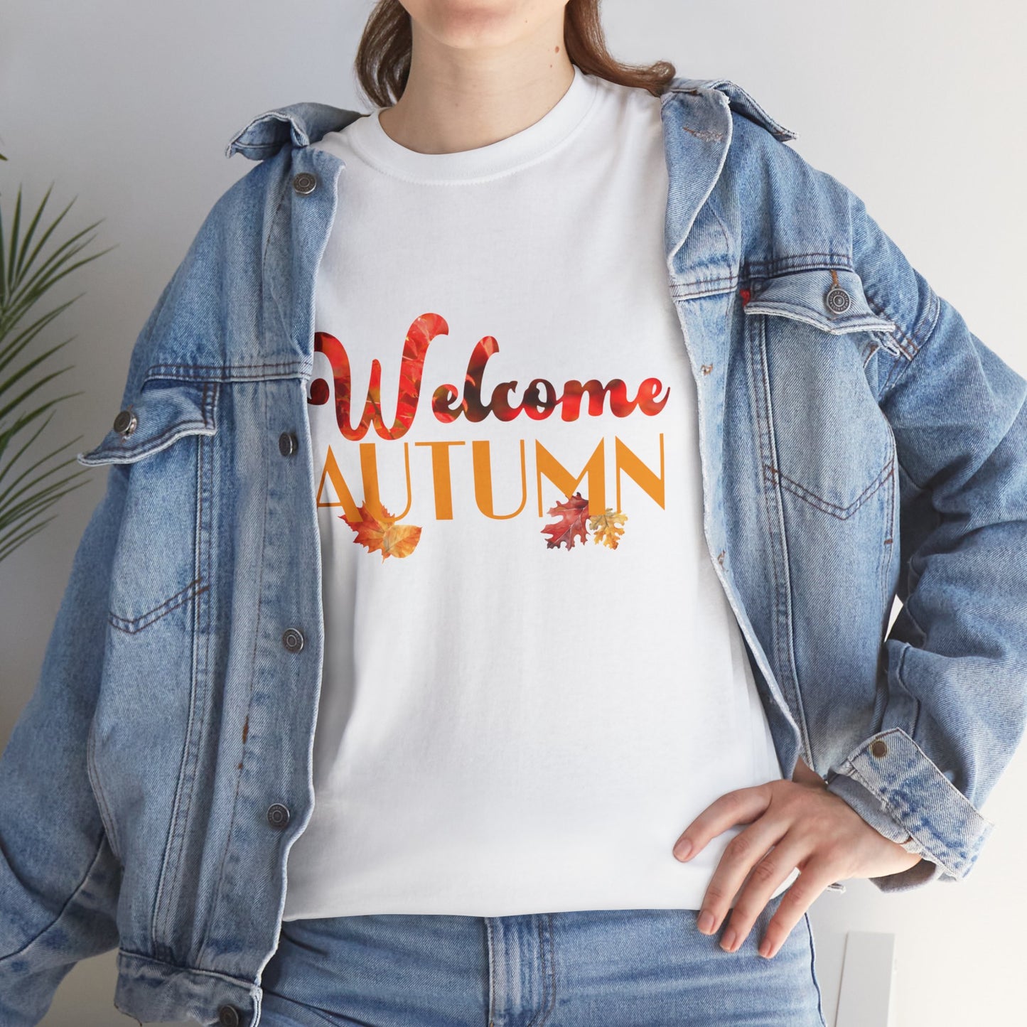 Welcome Autumn Leaves - Unisex Heavy Cotton Tee