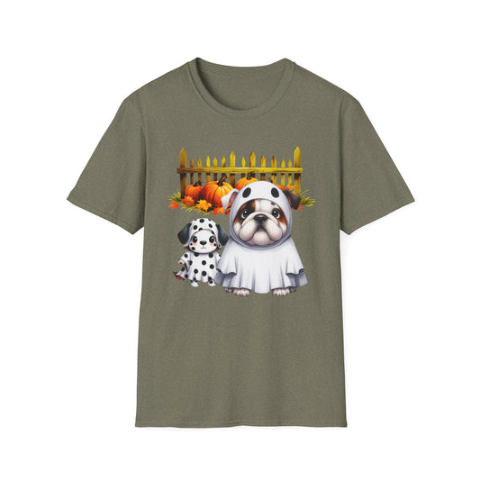 Unisex Softstyle T-Shirt - Bull Dog and Dalmatian Puppies