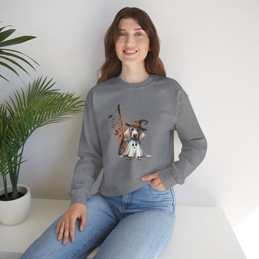 Unisex Heavy Blend™ Crewneck Sweatshirt - Weimaraner Witch Puppy