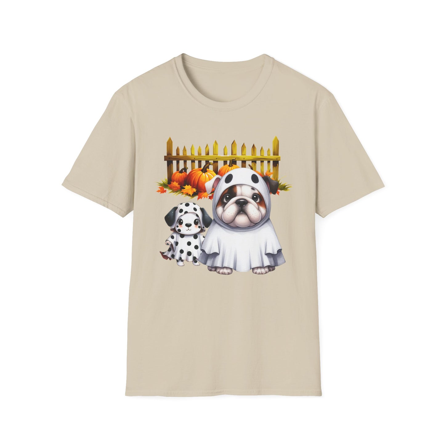 Unisex Softstyle T-Shirt - Bull Dog and Dalmatian Puppies