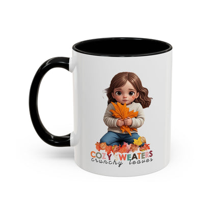 Cozy Sweaters and Crunchy Leaves - Accent Coffee Mug (11, 15oz)