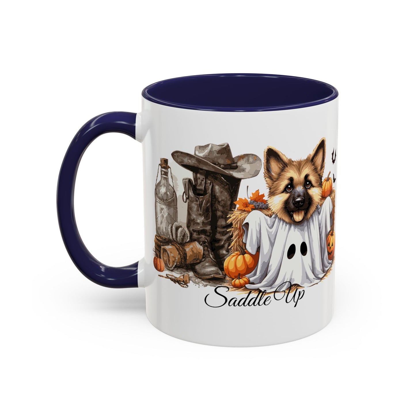 Coffee Mug - Adorable Germany Shepherd Puppy Cowgirl Halloween Design