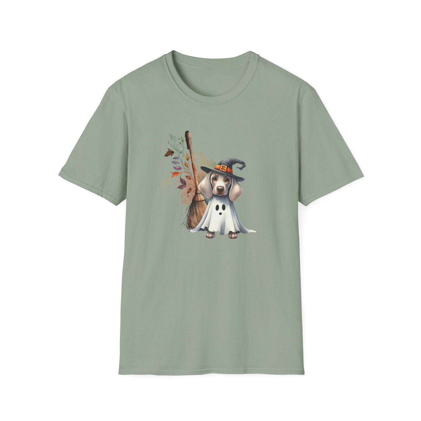 Unisex Softstyle T-Shirt - Adorable Weimaraner Witch Puppy