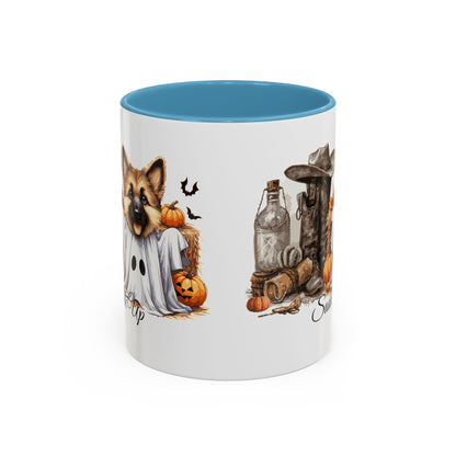 Coffee Mug - Adorable Germany Shepherd Puppy Cowgirl Halloween Design