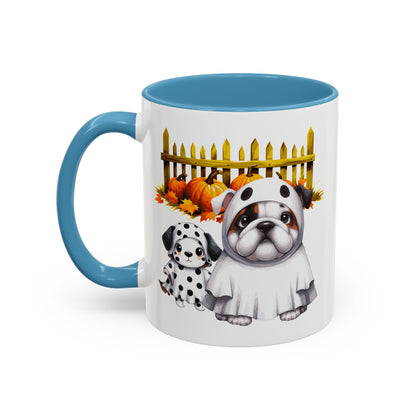 Halloween Accent Coffee Mug (11 oz) Bull Dog and Dalmatian Puppies