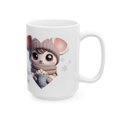 Warm Wishes Mouse Ceramic Mug, (11oz, 15oz)