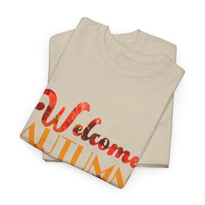 Welcome Autumn Leaves - Unisex Heavy Cotton Tee