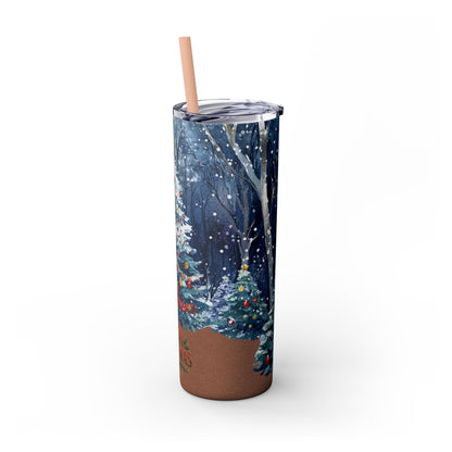 Merry Christmas Skinny Tumbler with Straw, 20oz