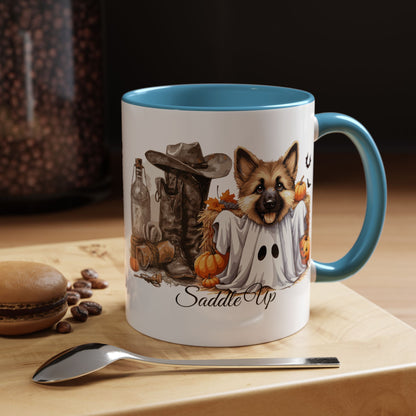 Coffee Mug - Adorable Germany Shepherd Puppy Cowgirl Halloween Design