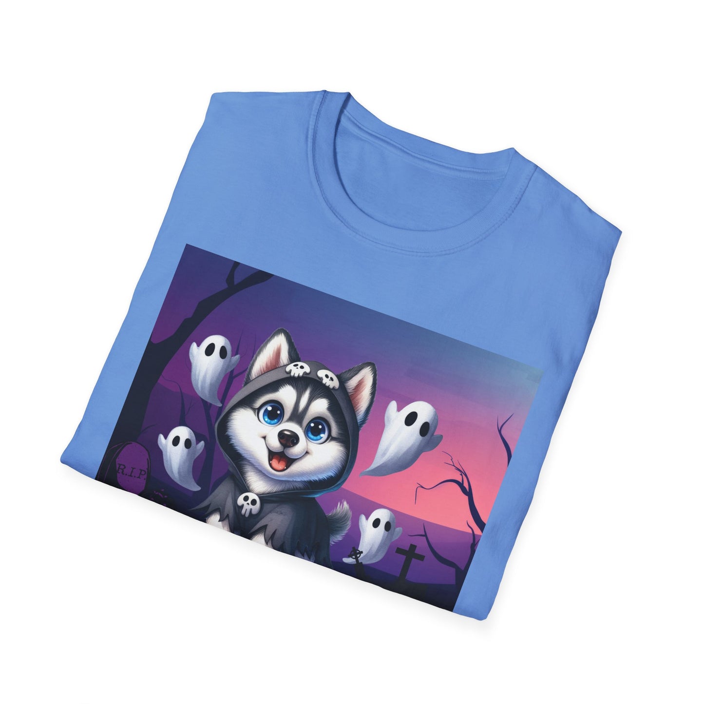 Unisex Softstyle T-Shirt - Husky and Ghosts