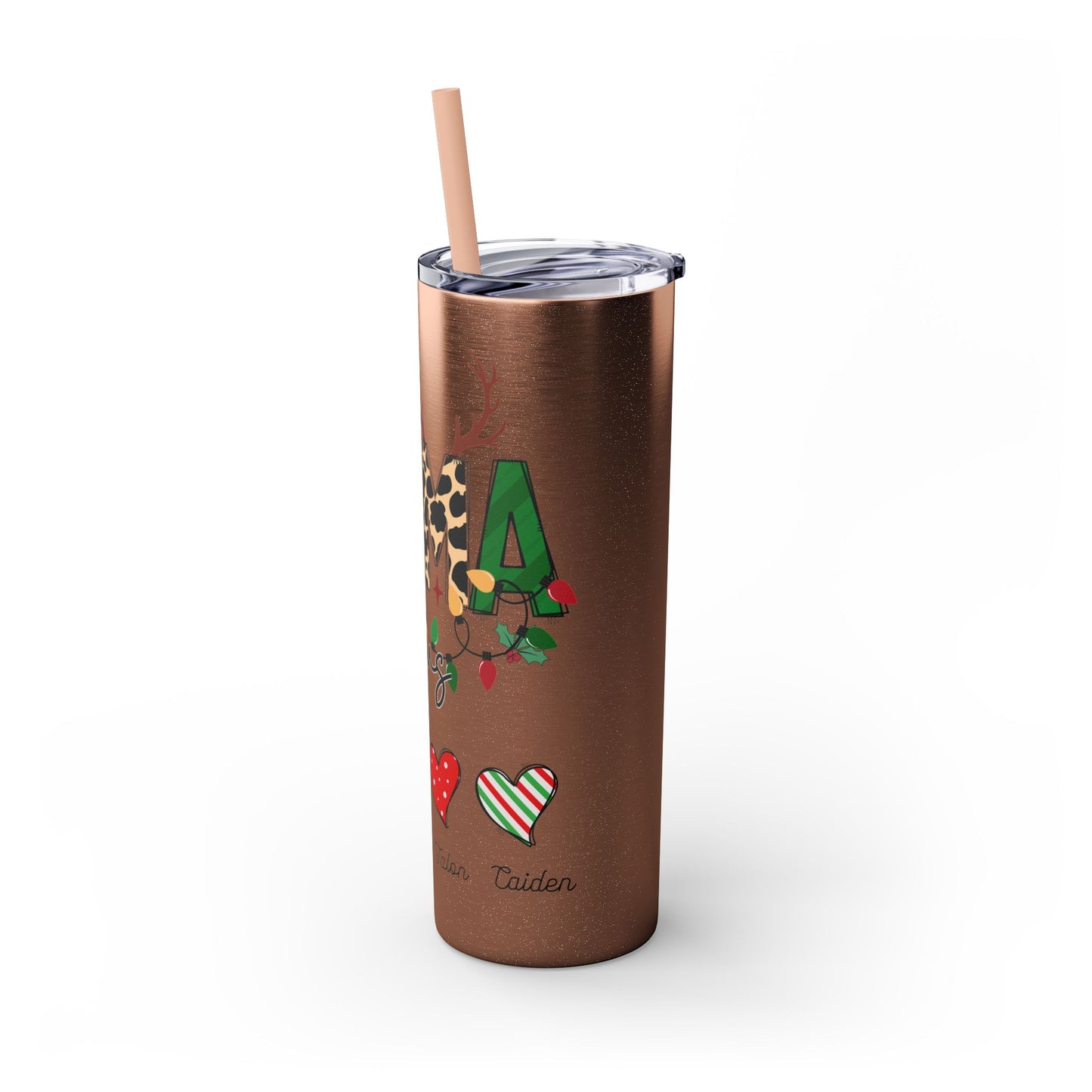 Mama Claus Personalized Skinny Tumbler with Straw, 20oz