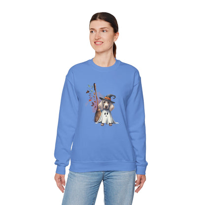 Unisex Heavy Blend™ Crewneck Sweatshirt - Weimaraner Witch Puppy