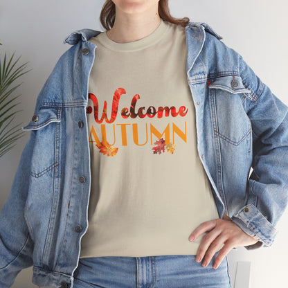 Welcome Autumn Leaves - Unisex Heavy Cotton Tee