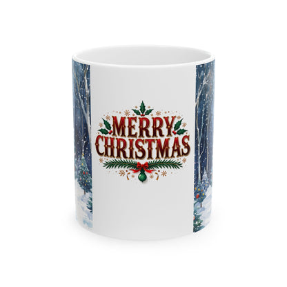 Merry Christmas Ceramic Mug, (11oz, 15oz)