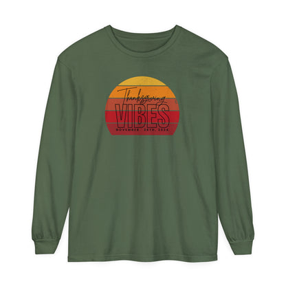 Thanksgiving Vibes Comfort Colors Unisex Garment-dyed Long Sleeve T-Shirt