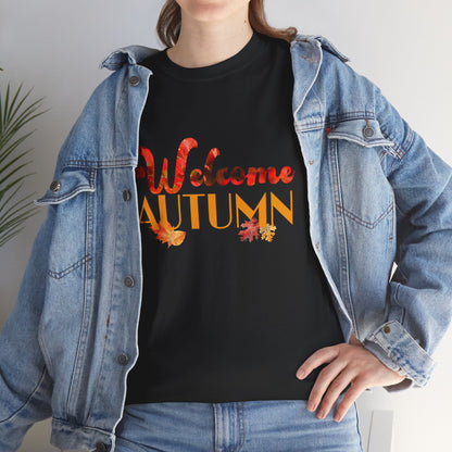 Welcome Autumn Leaves - Unisex Heavy Cotton Tee