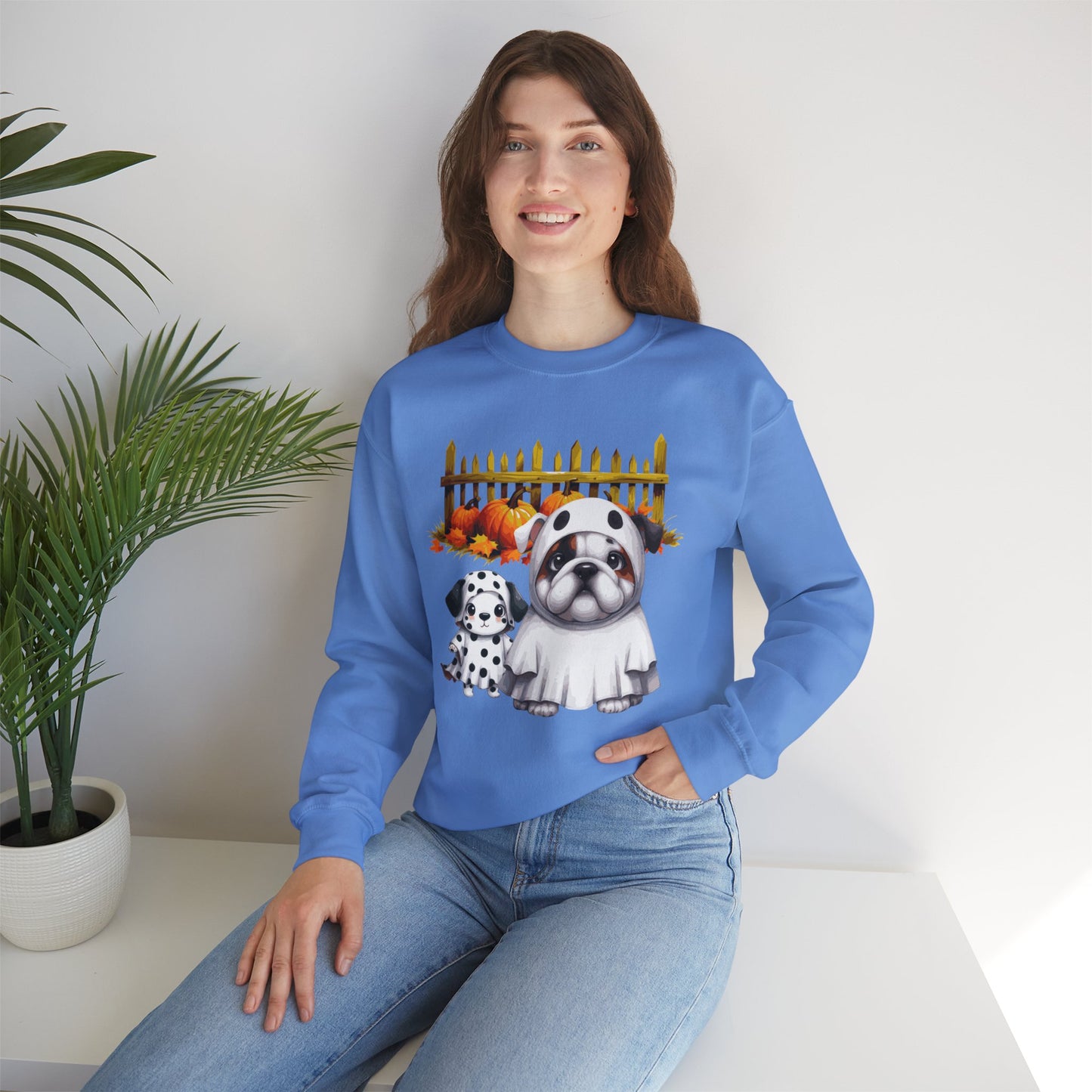 Unisex Heavy Blend™ Crewneck Sweatshirt - Bull Dog and Dalmatian Puppies