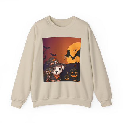 Unisex Heavy Blend™ Crewneck Sweatshirt - Pit Bull Pup and Pumpkins