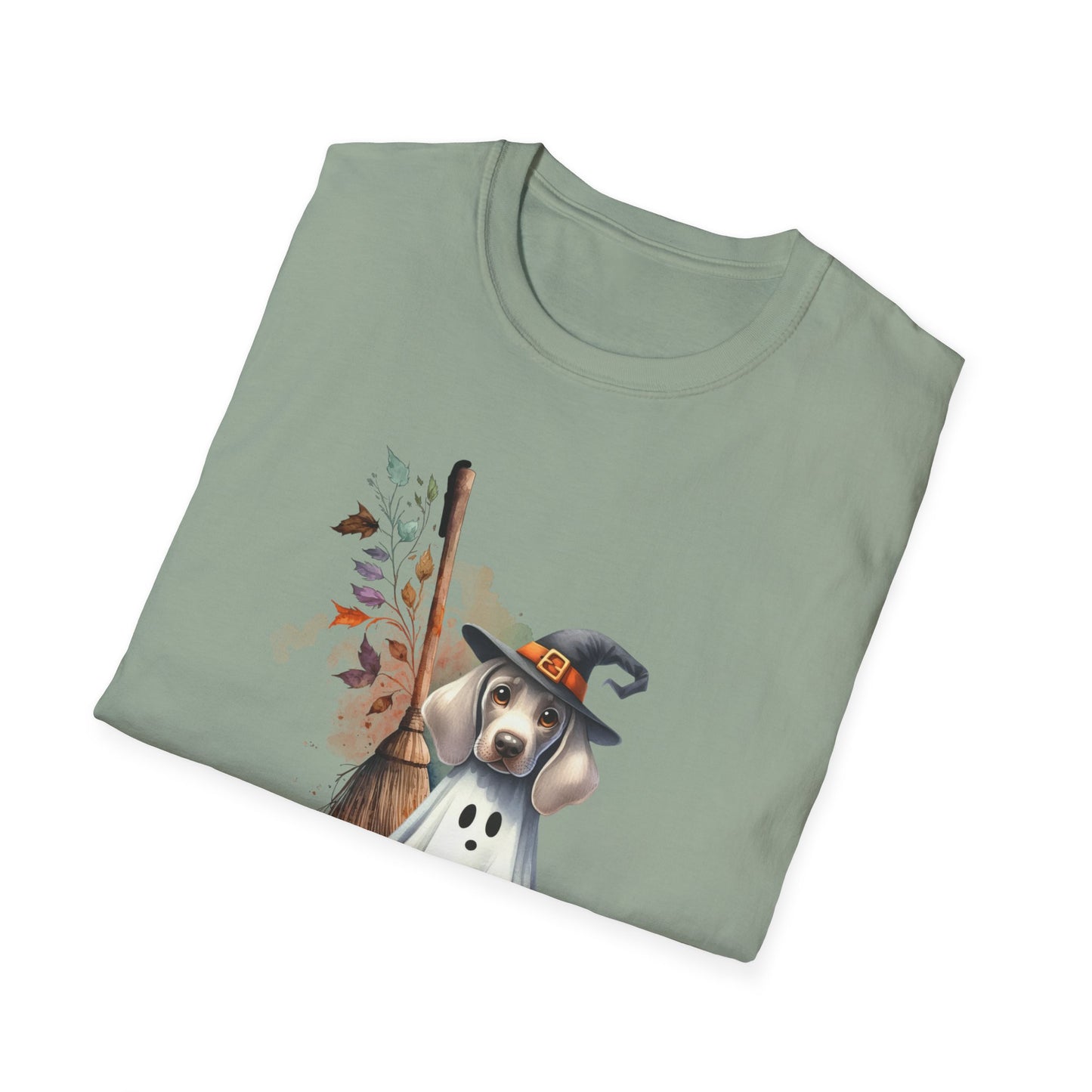 Unisex Softstyle T-Shirt - Adorable Weimaraner Witch Puppy