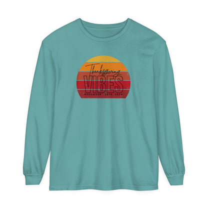 Thanksgiving Vibes Comfort Colors Unisex Garment-dyed Long Sleeve T-Shirt