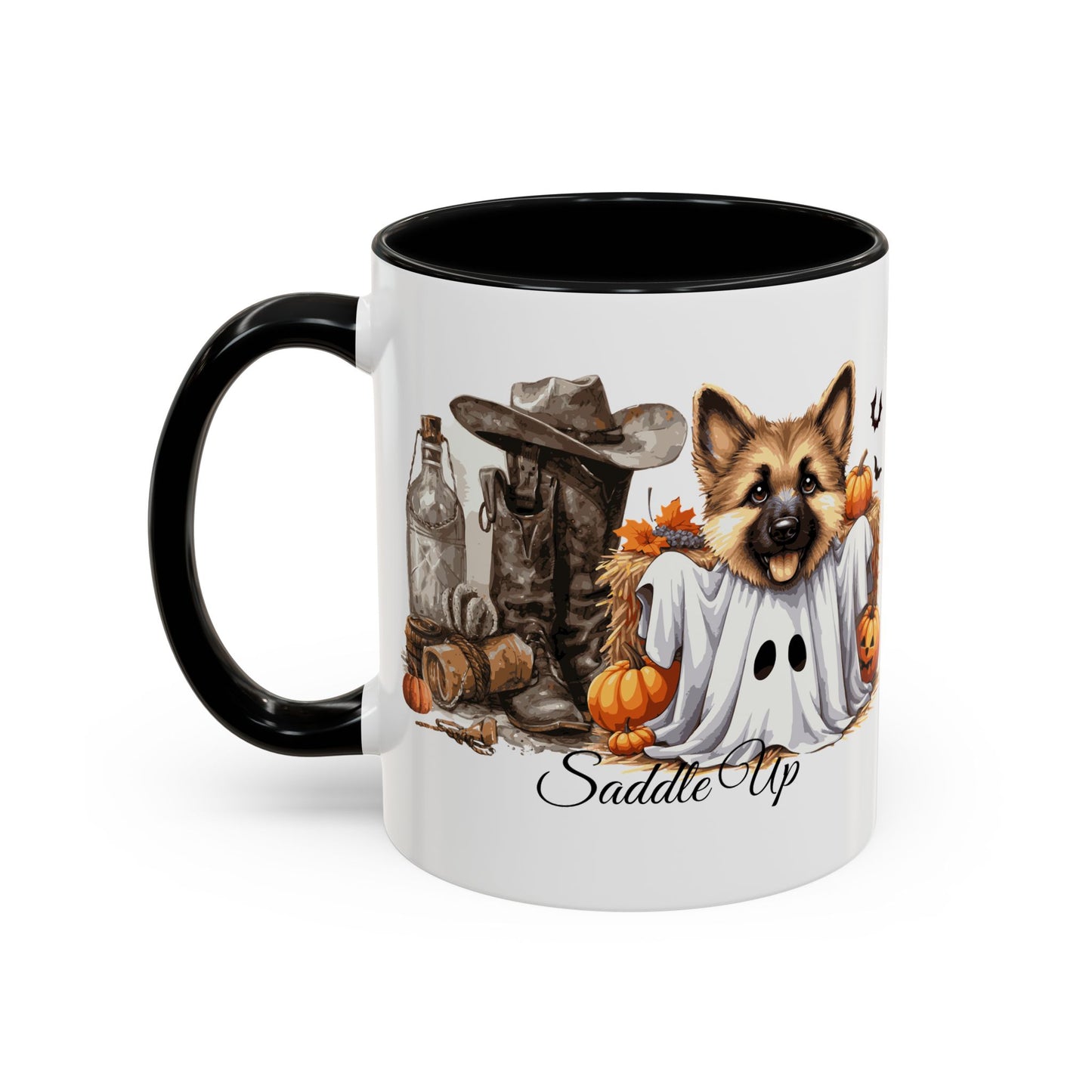 Coffee Mug - Adorable Germany Shepherd Puppy Cowgirl Halloween Design