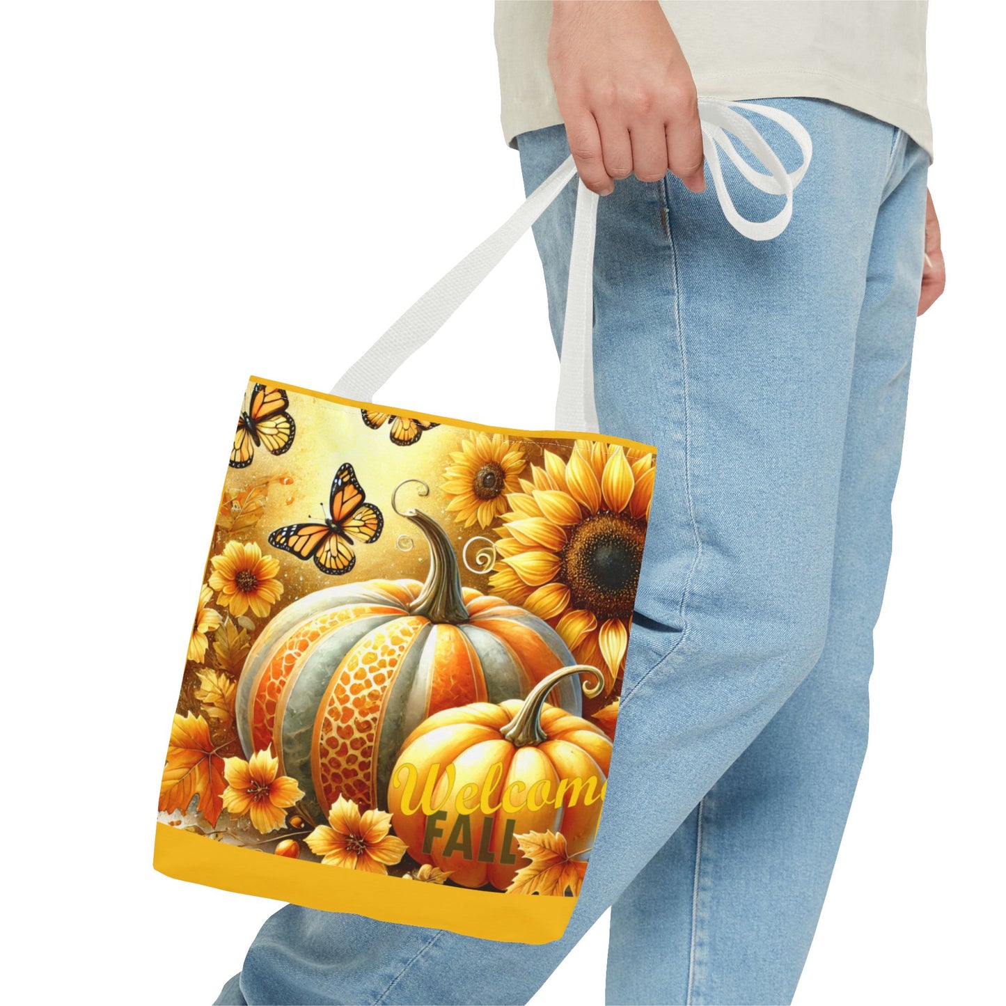 Welcome Fall  Pumpkins and Butterflies - TOTE BAG - (AOP)