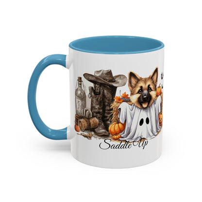 Coffee Mug - Adorable Germany Shepherd Puppy Cowgirl Halloween Design