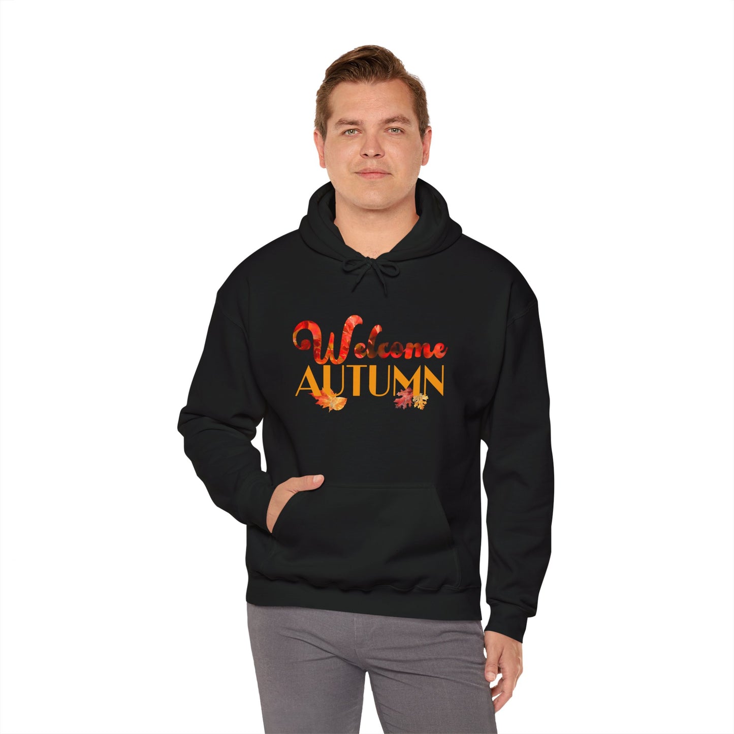 Welcome Autumn Leaves - Unisex Heavy Blend™ Hooded Sweatshirt