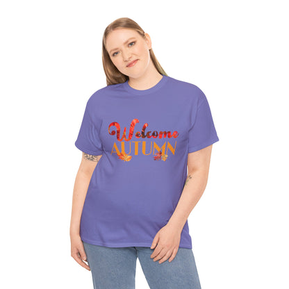 Welcome Autumn Leaves - Unisex Heavy Cotton Tee