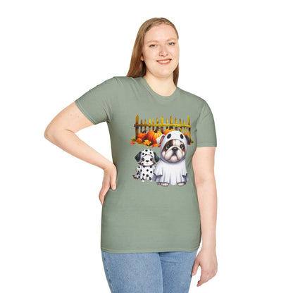 Unisex Softstyle T-Shirt - Bull Dog and Dalmatian Puppies