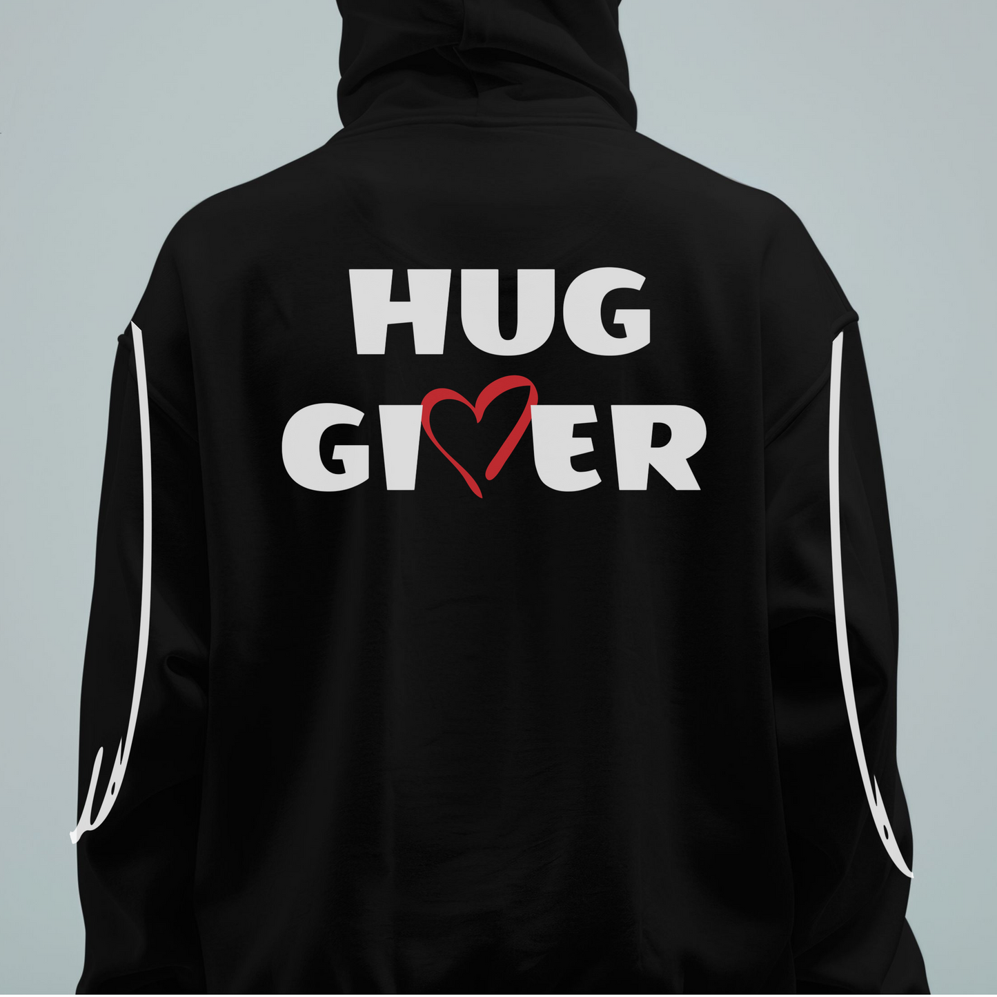 Hug Giver - Black Unisex Hooded Blanket