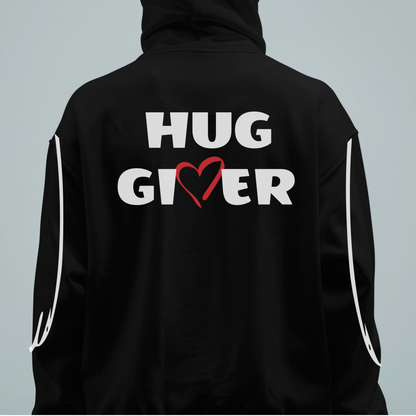 Hug Giver - Black Unisex Hooded Blanket