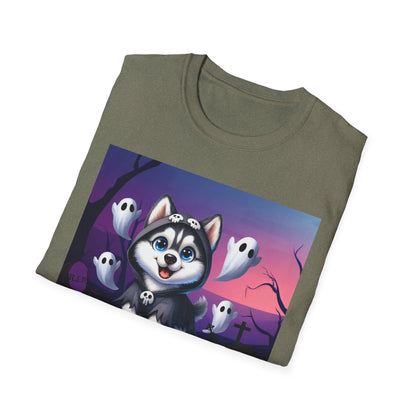 Unisex Softstyle T-Shirt - Husky and Ghosts