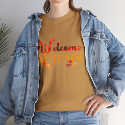 Welcome Autumn Leaves - Unisex Heavy Cotton Tee